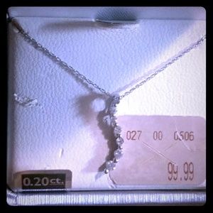 Diamond journey pendant with fine rope chain